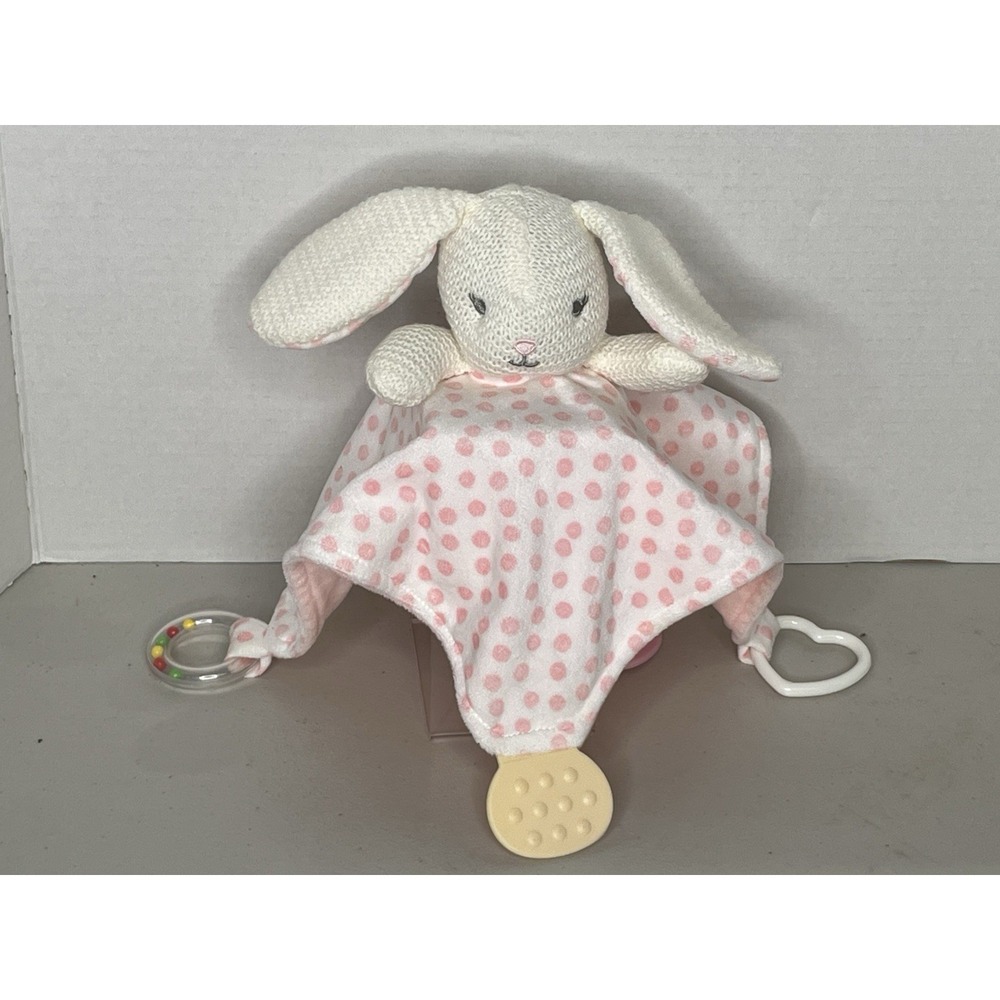 Snuggle Blankie Pink Bunny Plush Soft Lovey Baby Toy Baby Gift | Baby Kiss